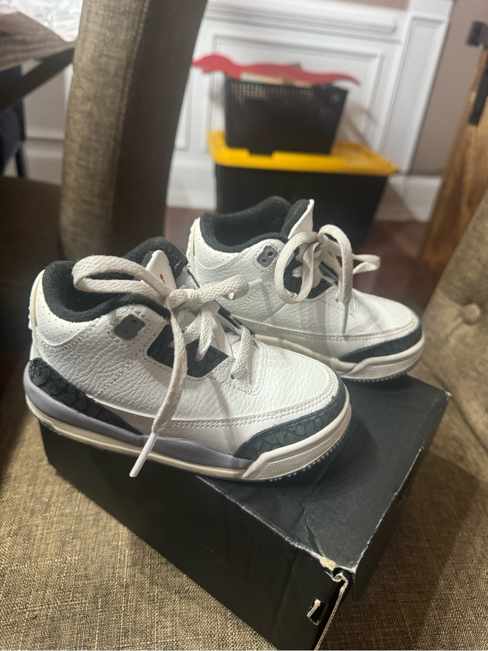 Jordan’s- Kids White and Black Basketball Shoes - Classic Style